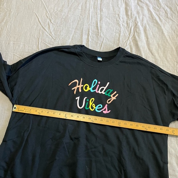 Holiday vibes Oversized tunic crewneck sweater Size 2x embroidered Christmas - Picture 5 of 6